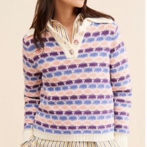 Free People Find Me Now Confetti Crocheted Sweater Size Xs/S